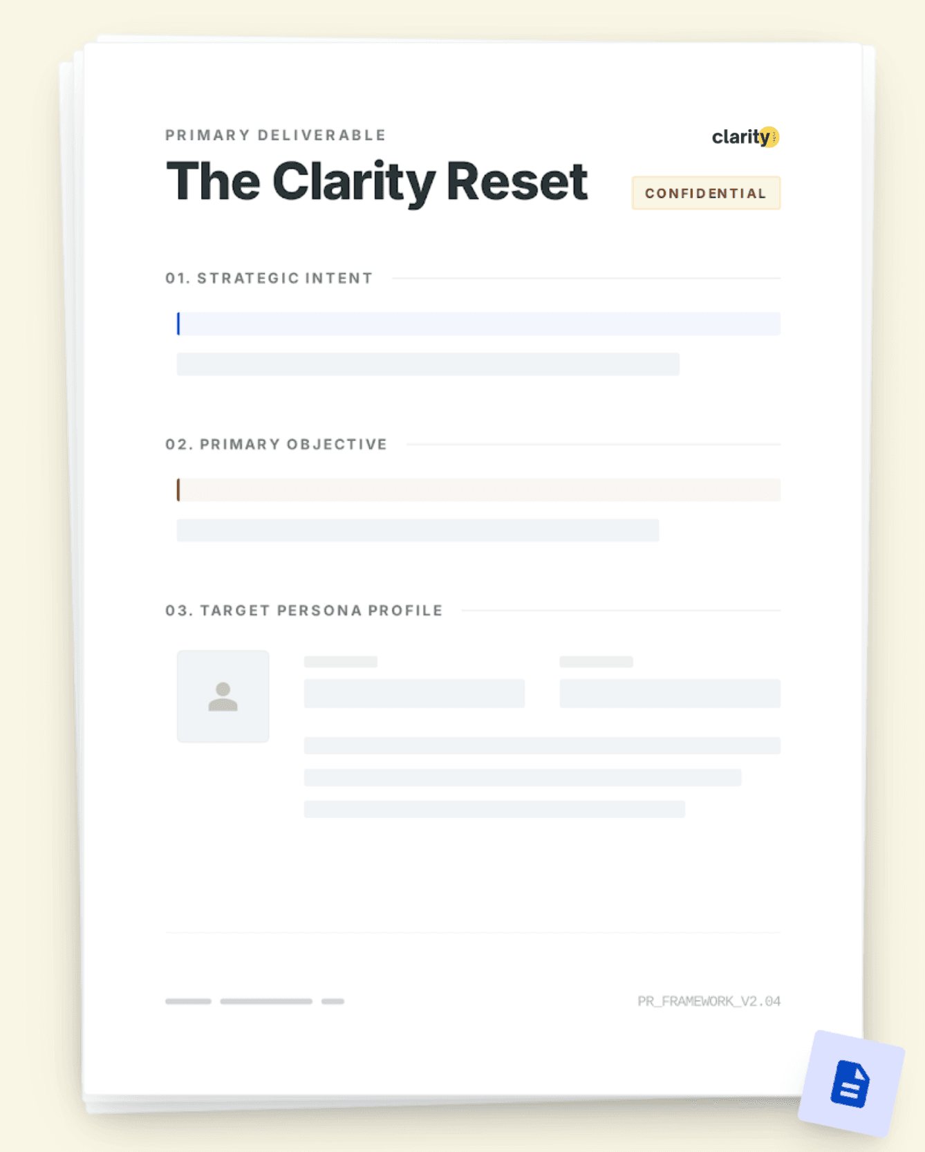 The Clarity Reset deliverable document