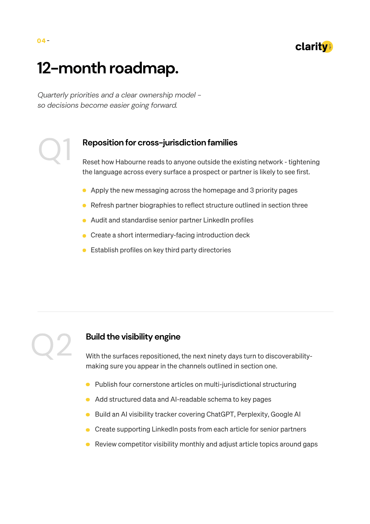 12-month roadmap document mockup