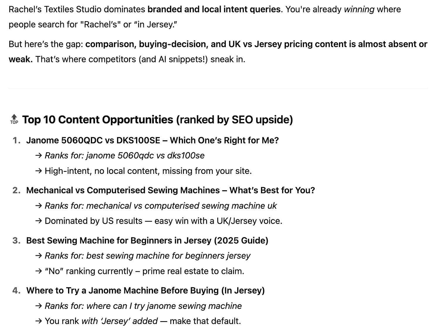 content opportunity list jersey seo