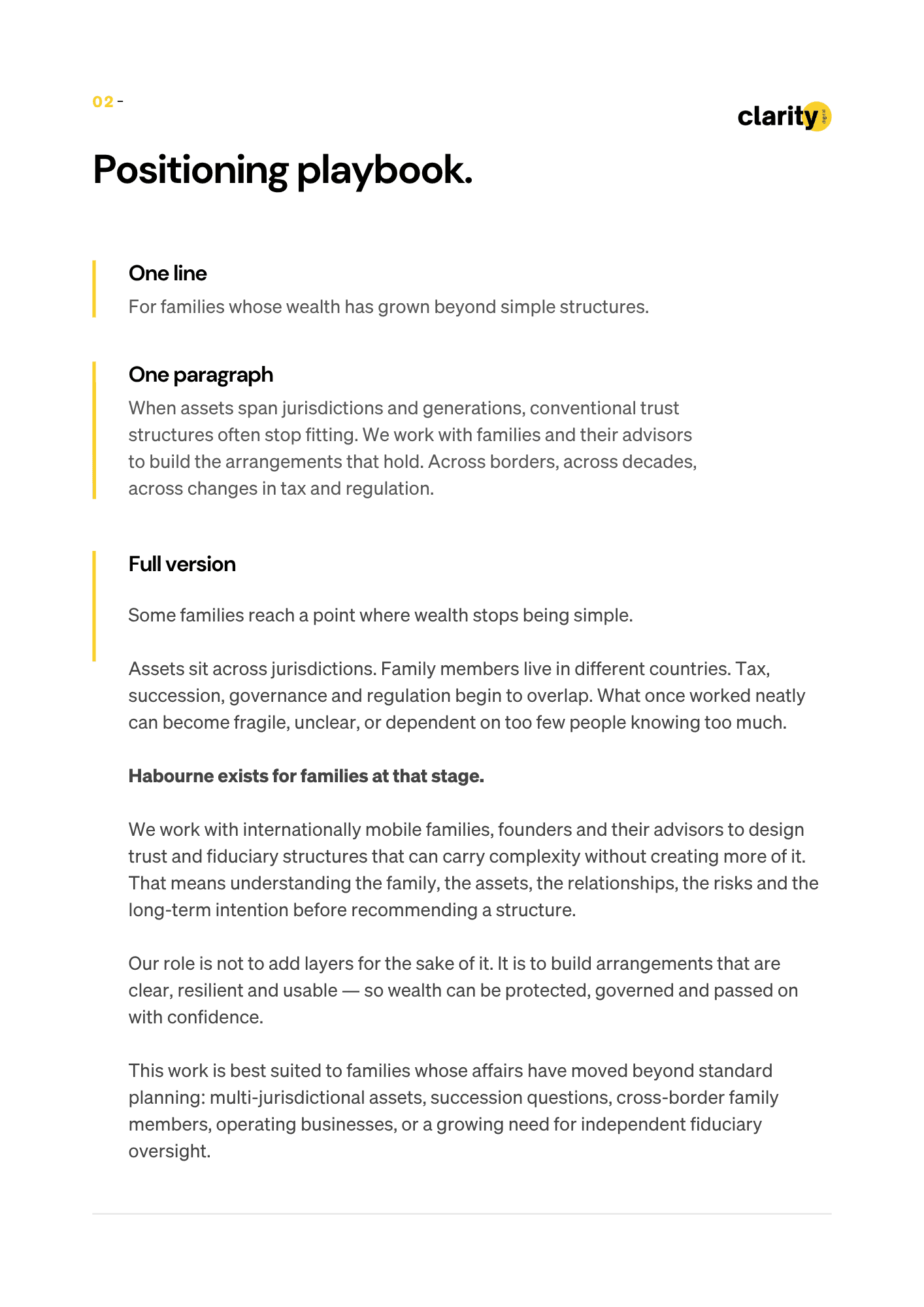 Positioning playbook document mockup