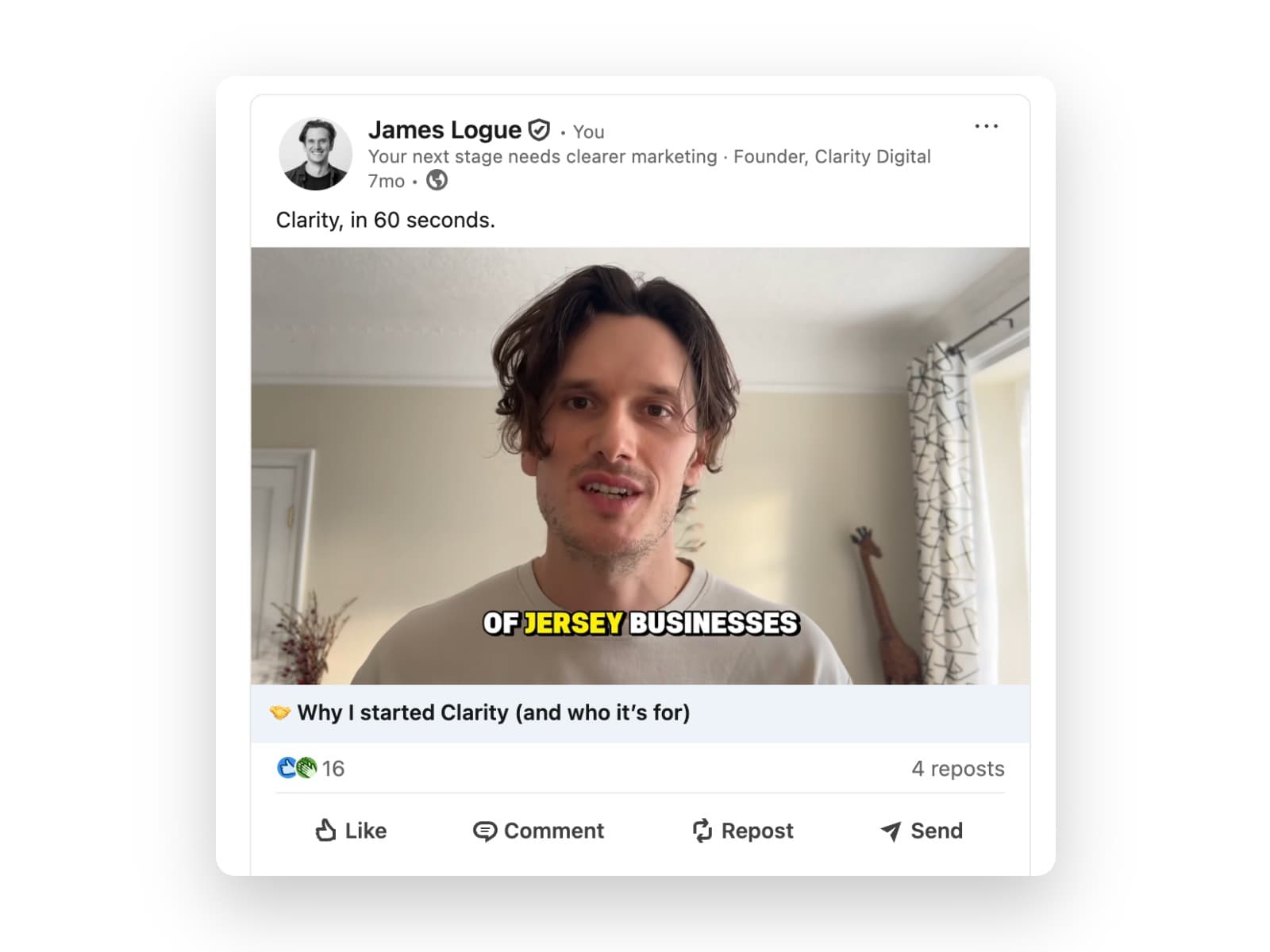 LinkedIn video post: Clarity, in 60 seconds
