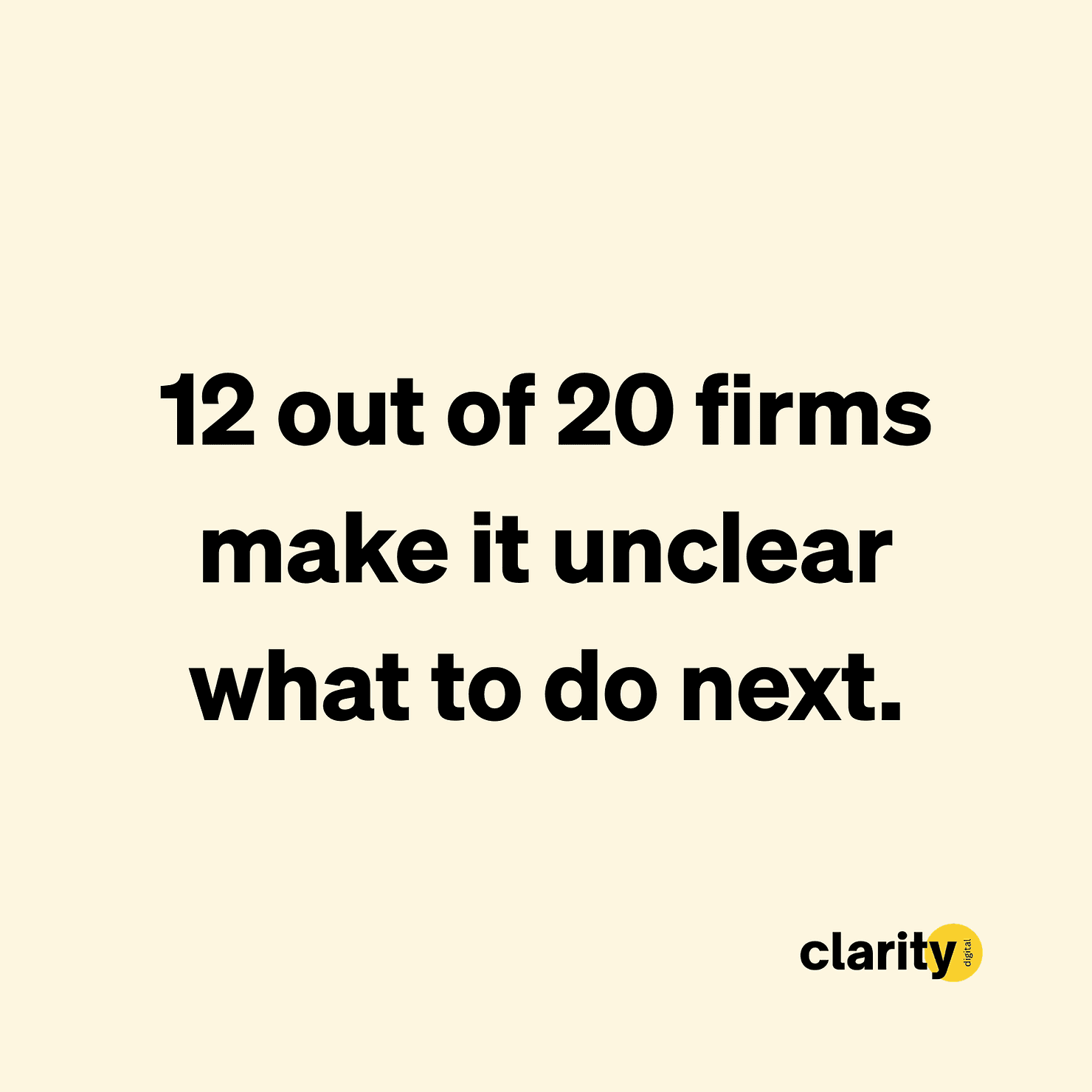 Statistic showing that 12 out of 20 law firms don't explain what to do next.